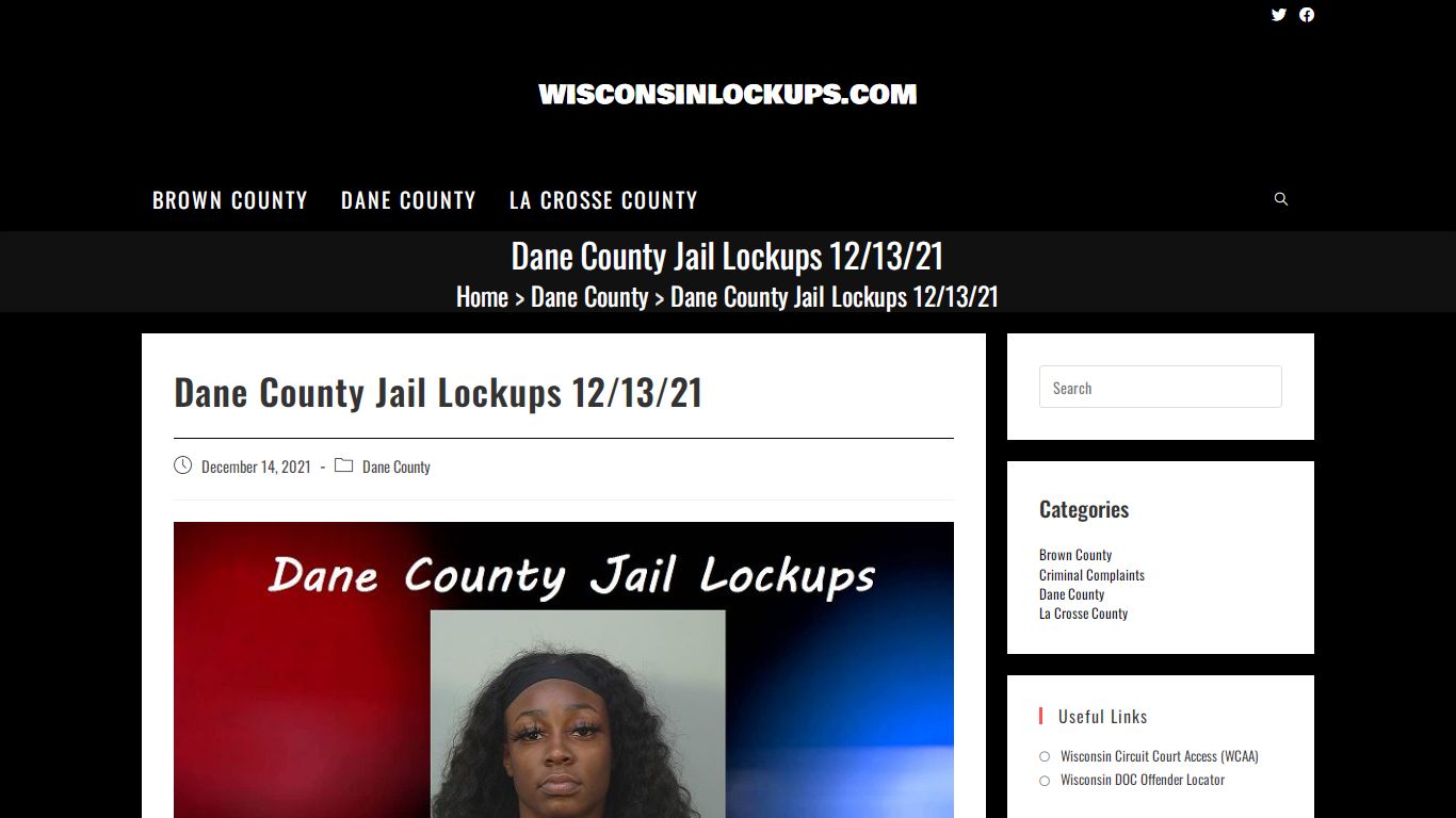 Dane County Jail Lockups 12/13/21 - WISCONSINLOCKUPS.COM